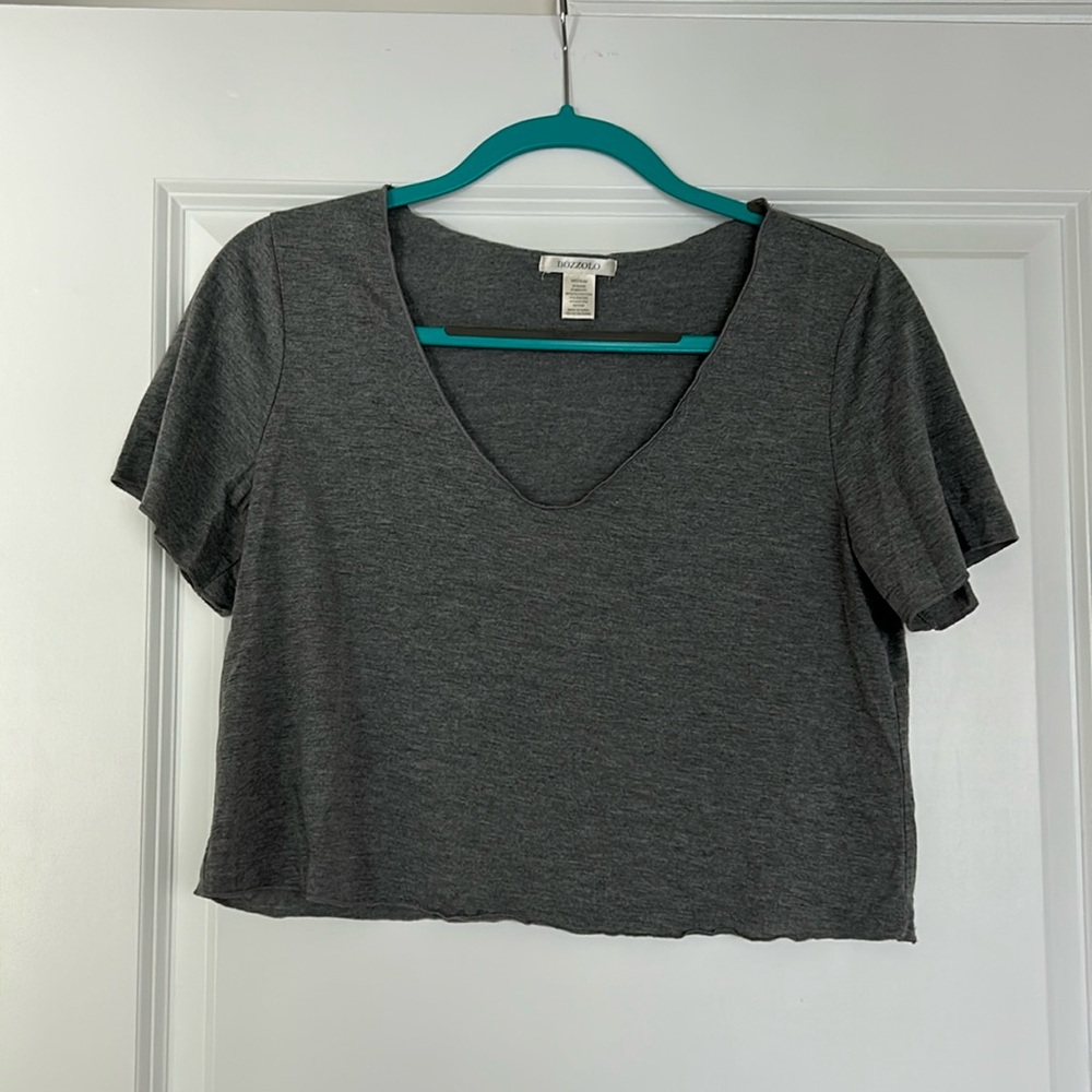 Gray Cropped Tee